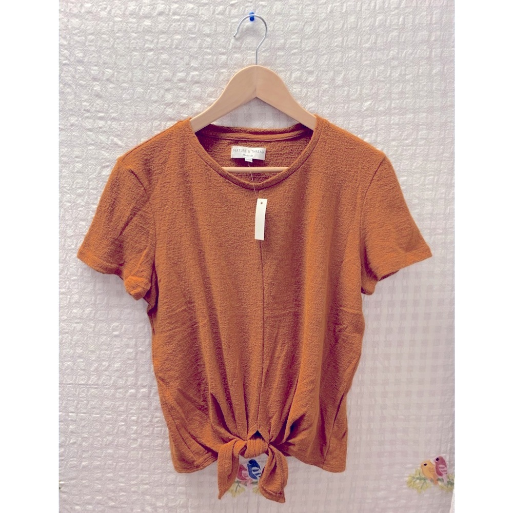 Madewell Texture & Thread Modern Tie-Front Top M